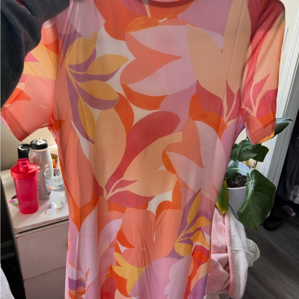 Peppermayo Floral Short Sleeve Maxi Bodycon Dress